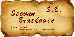 Stevan Bratković vizit kartica